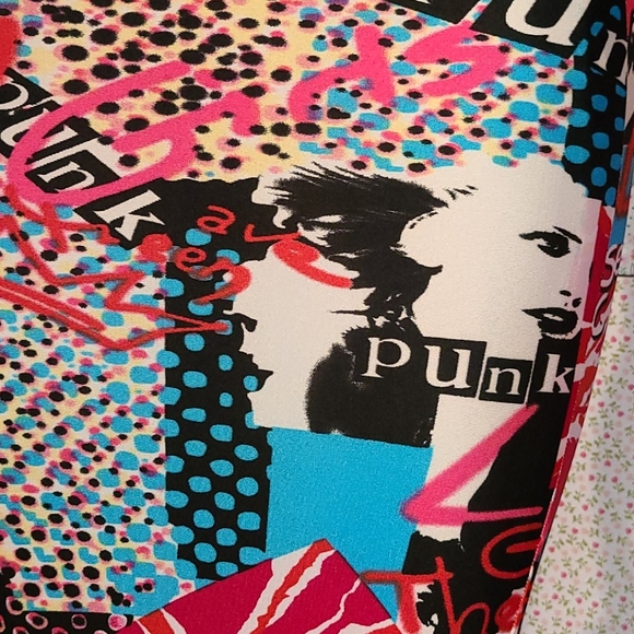 Punk London British tube dress Graffiti pop art handmade funky artsy colorful - Picture 4 of 9